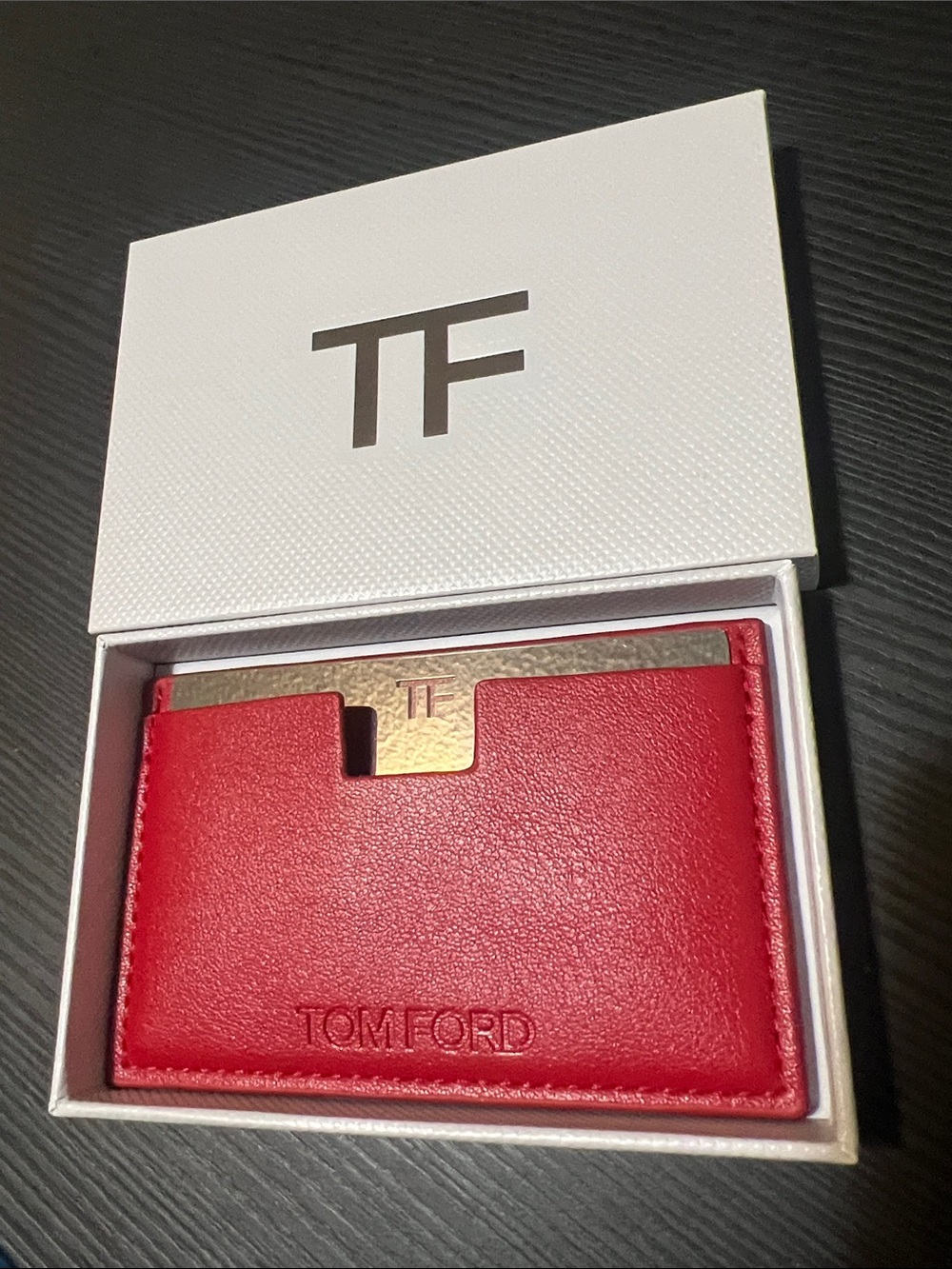 Tom Ford Red Leather Card Case